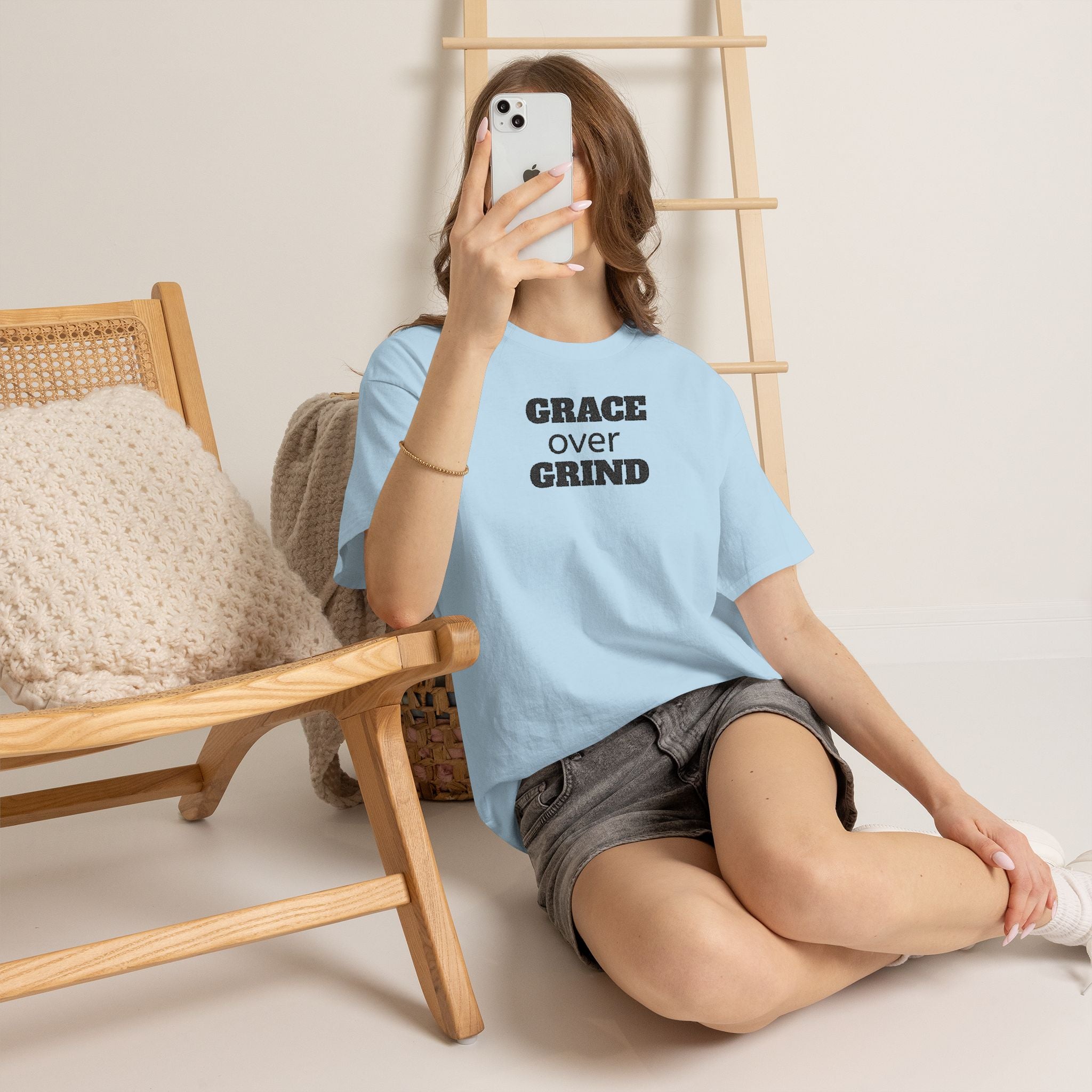 Grace over Grind | Embroidered Unisex Classic T-Shirt