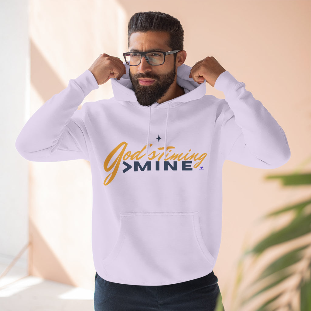 God's Timing > Mine | Unisex Fleece Hooded Sweatshirt