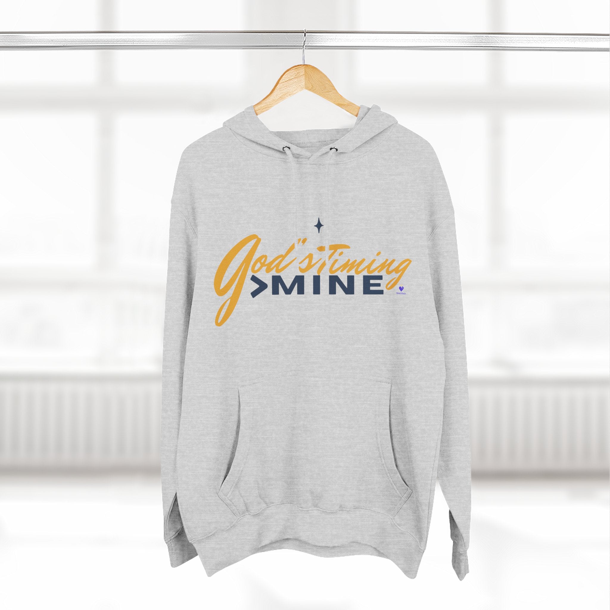 God's Timing > Mine | Unisex Fleece Hooded Sweatshirt