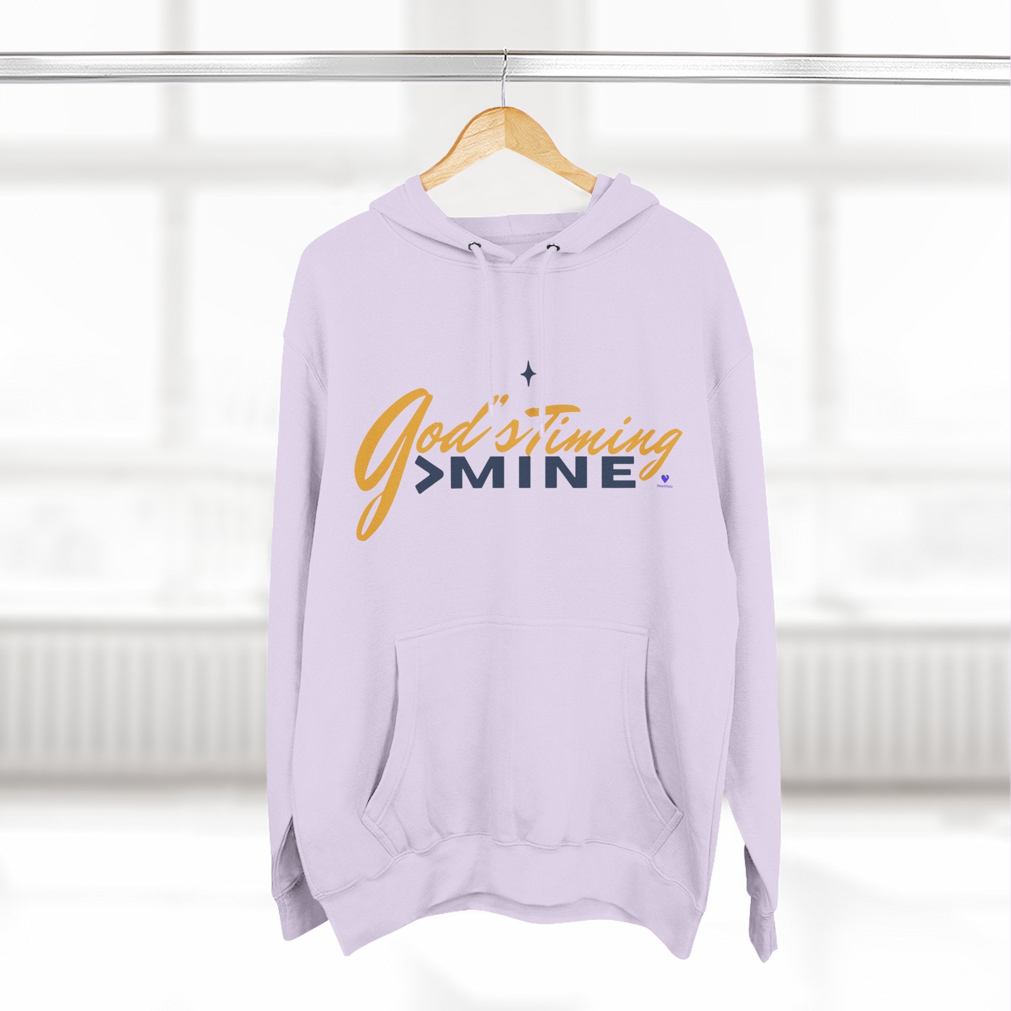 God's Timing > Mine | Unisex Fleece Hooded Sweatshirt
