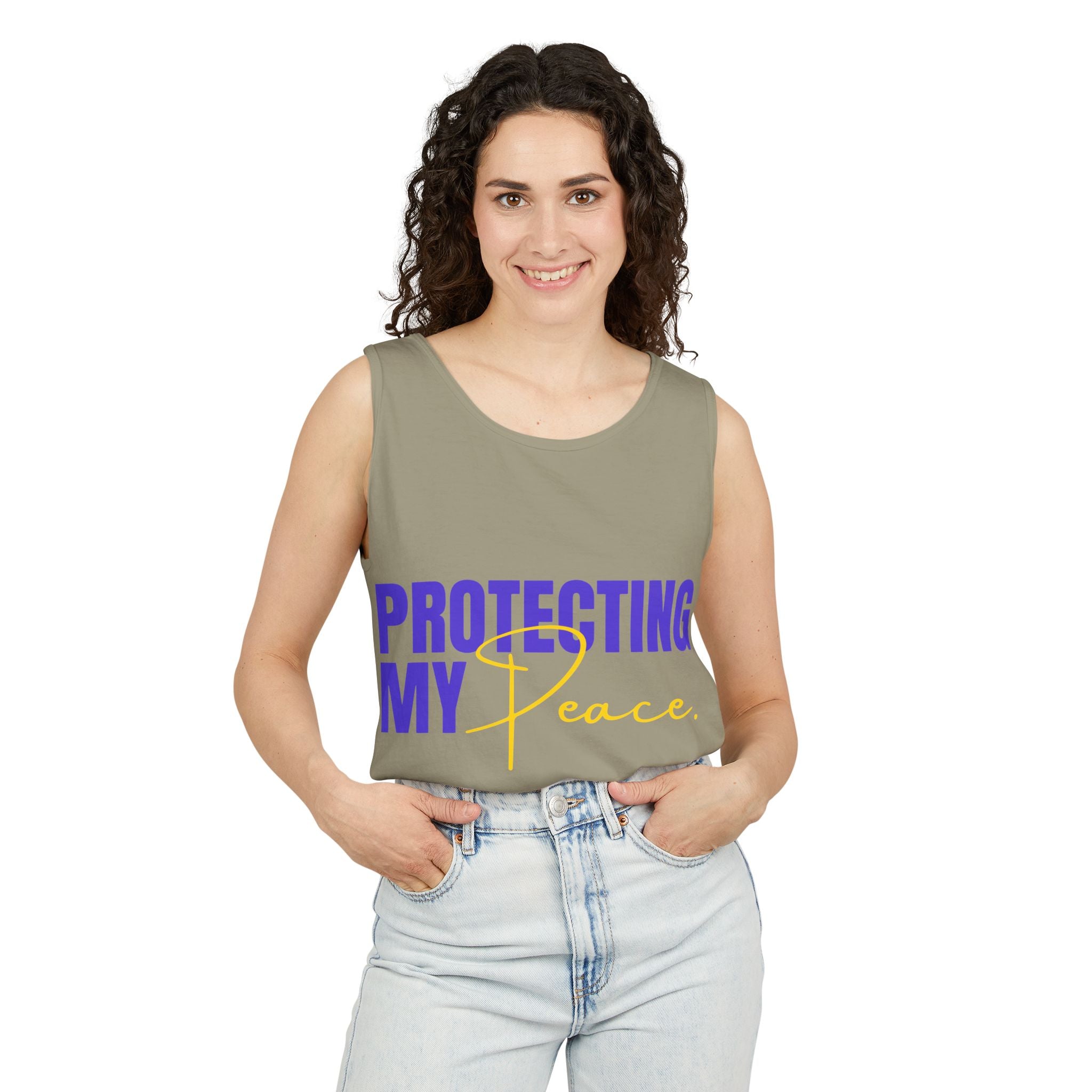 Protecting My Peace | Unisex Garment-Dyed Tank Top