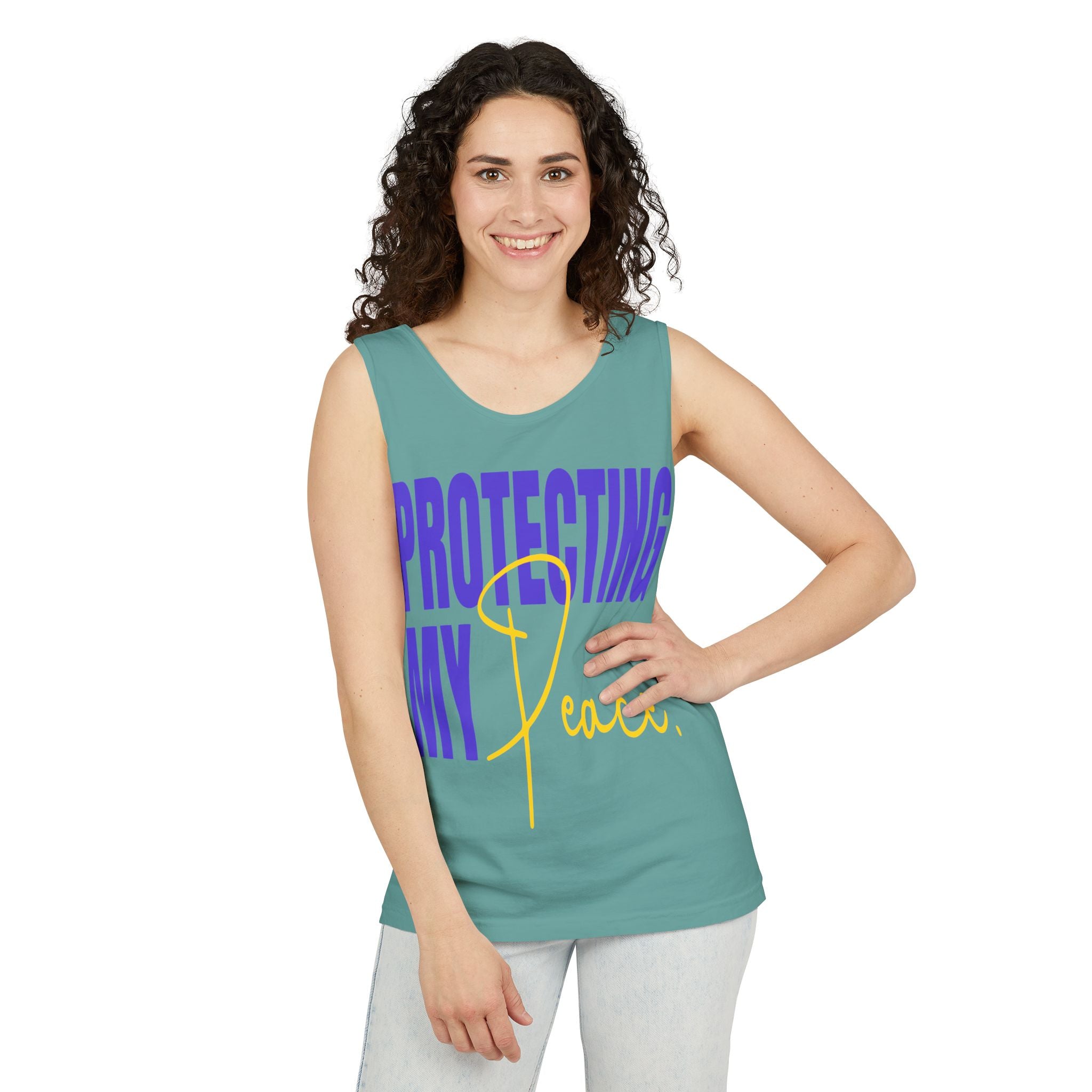 Protecting My Peace | Unisex Garment-Dyed Tank Top