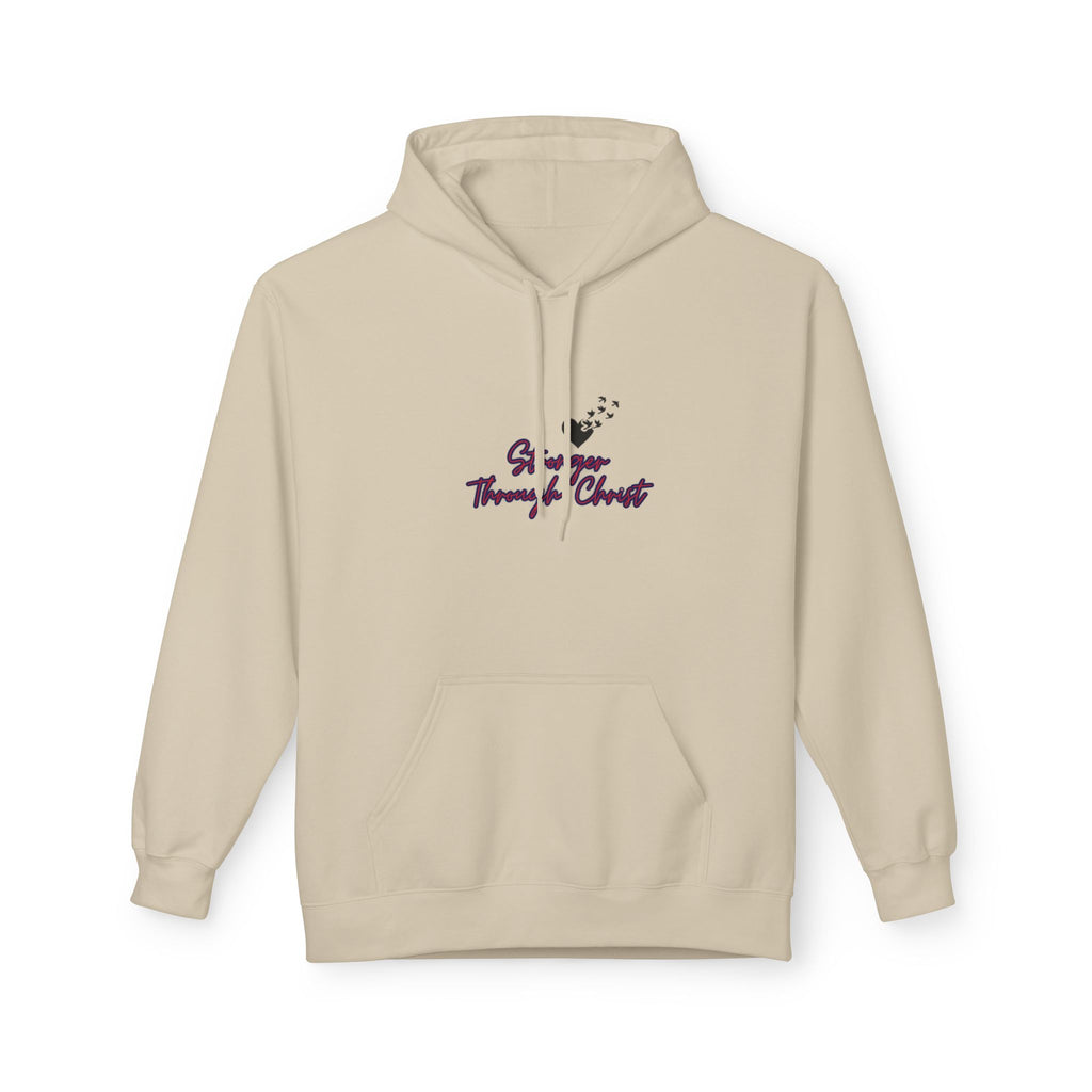 Stronger through Christ |Unisex Midweight Hooded Sweatshirt Sweatshirt - HeartHalo