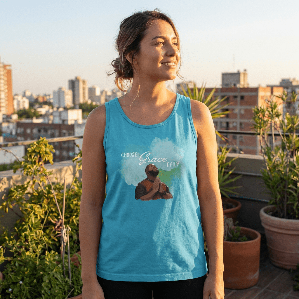 Choose Grace Daily | Unisex Garment-Dyed Tank Top Tank Top - HeartHalo