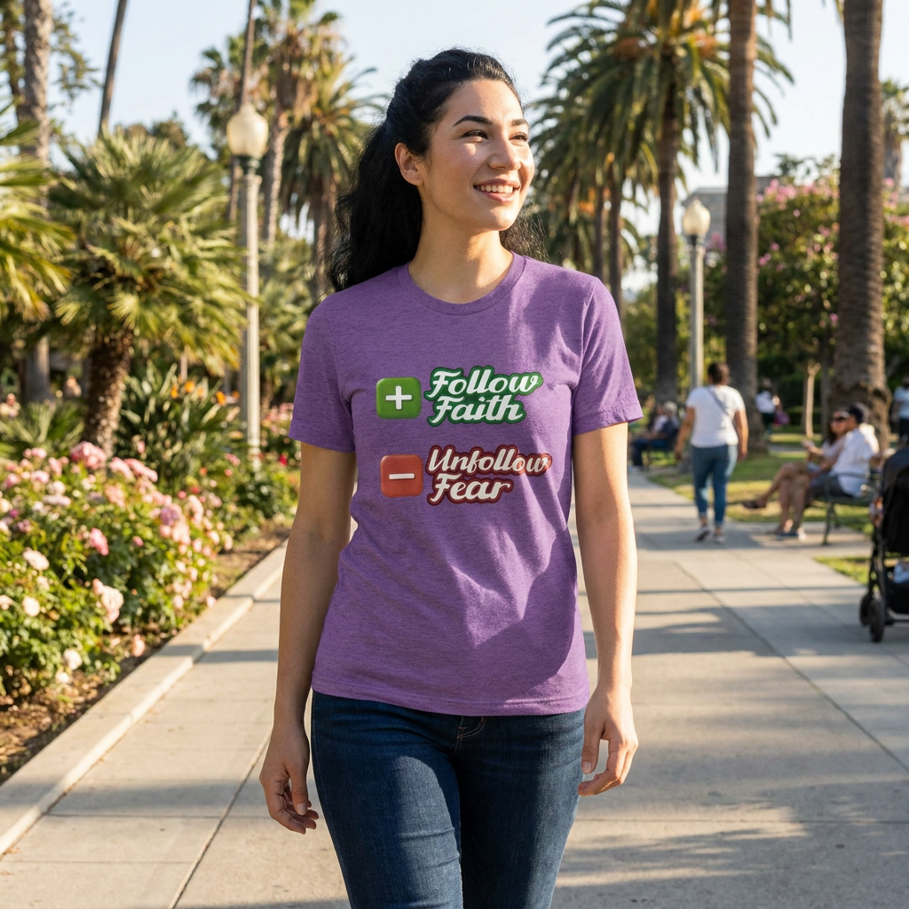 Follow Faith Unfollow Fear | Unisex Tri-Blend Short Sleeve T-Shirt T-Shirt - HeartHalo
