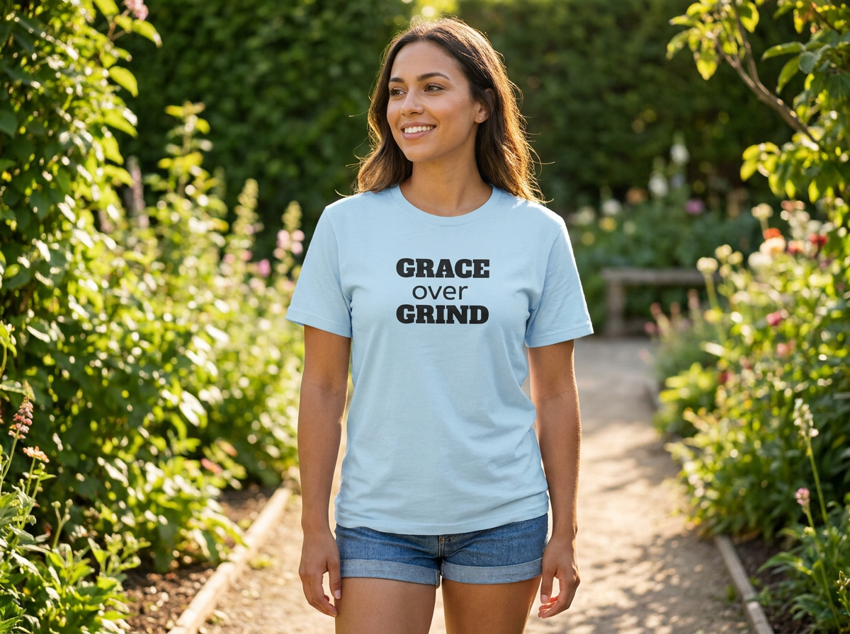 Grace over Grind | Embroidered Unisex Classic T-Shirt T-Shirt - HeartHalo