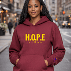 Embroidered premium unisex hoodie featuring the Hope Is a Habit message