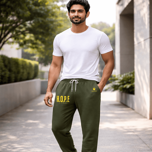 Embroidered premium unisex sweatpants featuring the Hope Is a Habit message