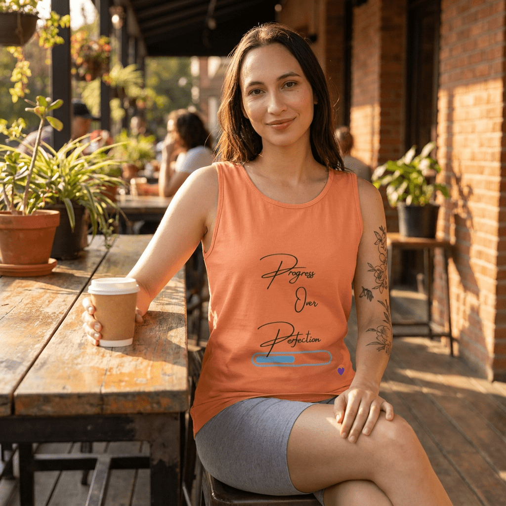 Progress Over Perfection | Unisex Garment-Dyed Tank Top Tank Top - HeartHalo