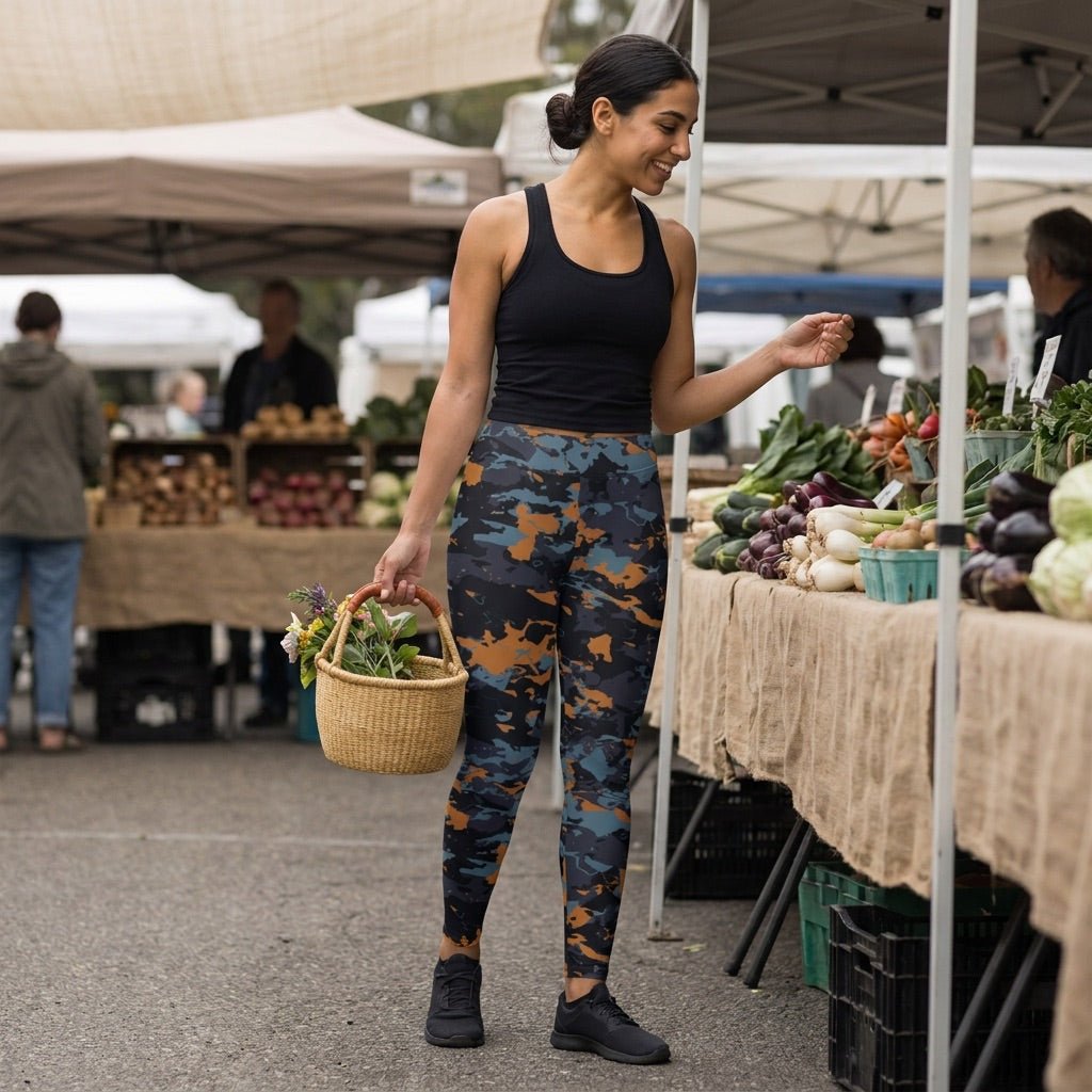 Battlecry Camo | AOP Leggings -Blue Leggings - HeartHalo