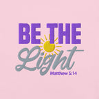 Be the Light | Embroidered Unisex garment-dyed T-Shirt in Blossom, back view