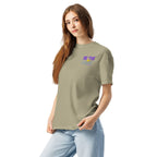 Be the Light | Embroidered Unisex garment-dyed T-Shirt in Khaki, back view