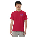 Be the Light | Embroidered Unisex garment-dyed T-Shirt in Red, back view