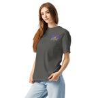 Be the Light | Embroidered Unisex garment-dyed T-Shirt in Pepper, back view