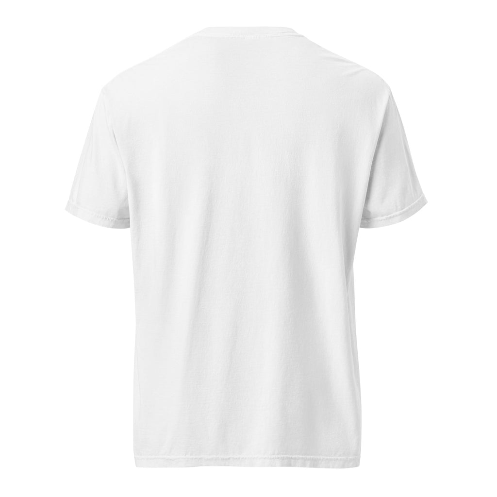 Be the Light | Embroidered Unisex garment-dyed T-Shirt in White, back view