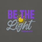 Be the Light | Embroidered Unisex garment-dyed T-Shirt in Pepper, back view