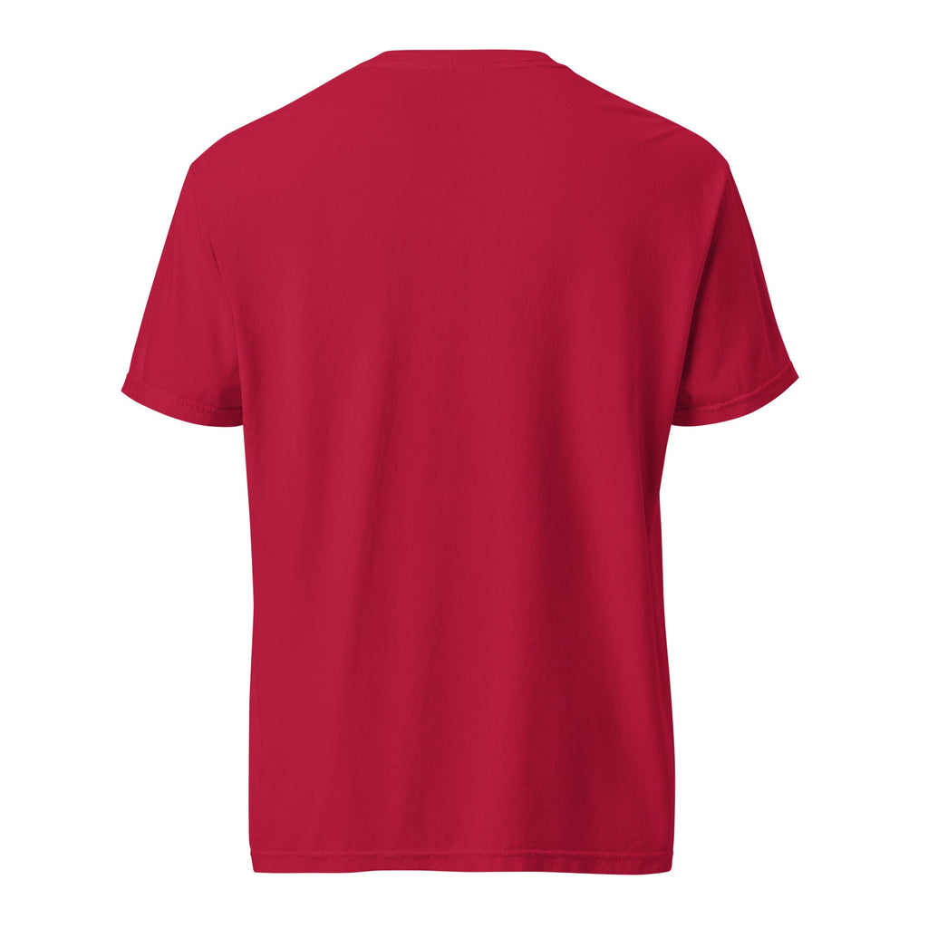 Be the Light | Embroidered Unisex garment-dyed T-Shirt in Red, back view