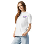 Be the Light | Embroidered Unisex garment-dyed T-Shirt in White, back view