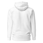 Be the Light | Embroidered - Unisex Premium Pullover Hoodie in White, back view