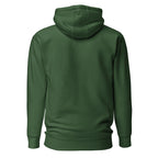 Be the Light | Embroidered - Unisex Premium Pullover Hoodie in Forest Green, back view