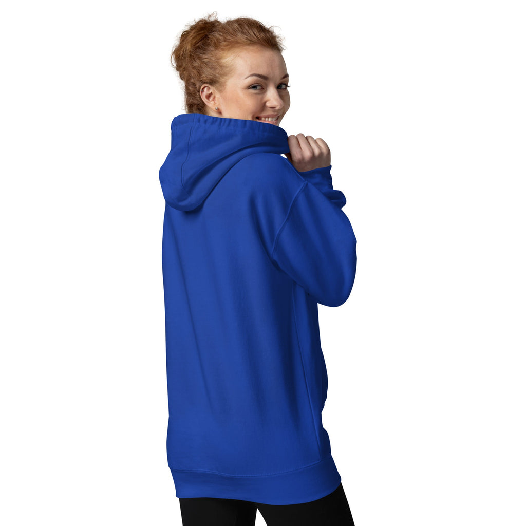 Be the Light | Embroidered - Unisex Premium Pullover Hoodie in Team Royal, back view