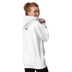 Be the Light | Embroidered - Unisex Premium Pullover Hoodie in White, back view