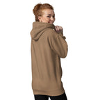Be the Light | Embroidered - Unisex Premium Pullover Hoodie in Latte, back view