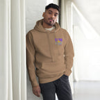 Be the Light | Embroidered - Unisex Premium Pullover Hoodie in Latte, back view