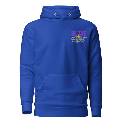 Be the Light | Embroidered - Unisex Premium Pullover Hoodie in Team Royal, front view