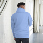 Be the Light | Embroidered - Unisex Premium Pullover Hoodie in Carolina Blue, back view