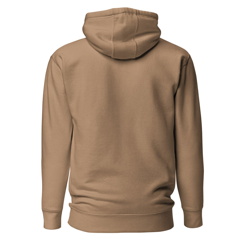 Be the Light | Embroidered - Unisex Premium Pullover Hoodie in Latte, back view