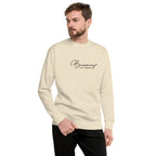 Becoming, Not Behind embroidered premium sweatshirt in Bone, product view