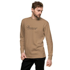 Becoming, Not Behind embroidered premium sweatshirt in Latte, product view
