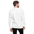Becoming, Not Behind embroidered premium sweatshirt in White, product view