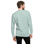 Becoming, Not Behind embroidered premium sweatshirt in Agave, product view