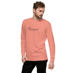 Becoming, Not Behind embroidered premium sweatshirt in Dusty Rose, product view
