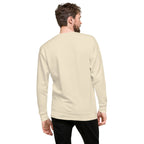 Becoming, Not Behind embroidered premium sweatshirt in Bone, product view