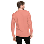 Becoming, Not Behind embroidered premium sweatshirt in Dusty Rose, product view
