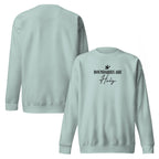 Boundaries Are Holy embroidered premium sweatshirt in Agave, product view