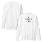 Boundaries Are Holy embroidered premium sweatshirt in White, product view