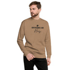 Boundaries Are Holy embroidered premium sweatshirt in Latte, product view