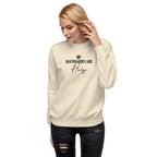 Boundaries Are Holy embroidered premium sweatshirt in Bone, product view