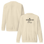 Boundaries Are Holy embroidered premium sweatshirt in Bone, product view