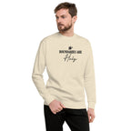 Boundaries Are Holy embroidered premium sweatshirt in Bone, product view