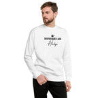 Boundaries Are Holy embroidered premium sweatshirt in White, product view