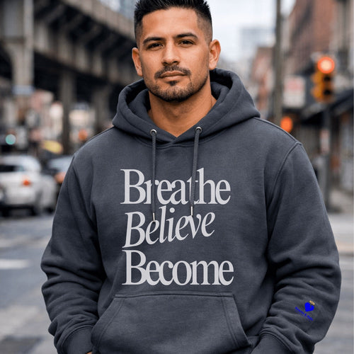 Breathe Believe Become| Embroidered Unisex Premium Pullover Hoodie Hoodie - HeartHalo