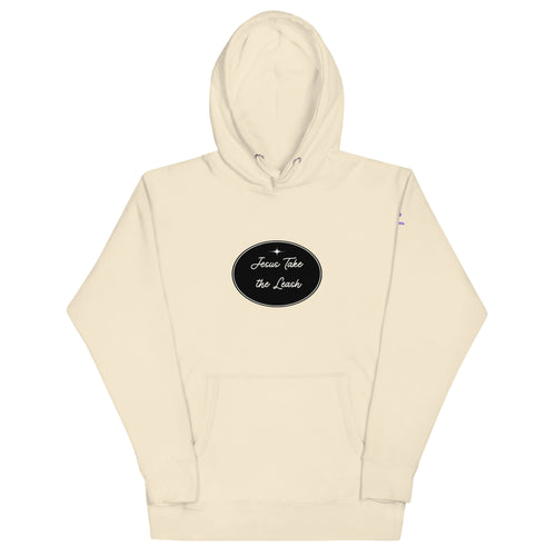Jesus take the Leash | Unisex Premium Pullover Hoodie in Bone, front view