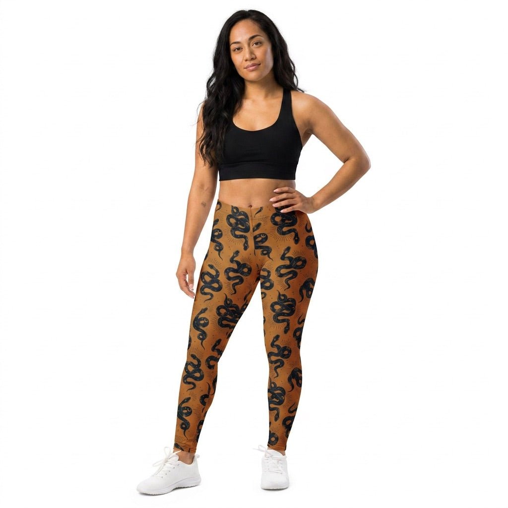Eden's Ember | AOP Leggings — Brown Leggings - HeartHalo