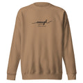 Enough. Full Stop. embroidered premium sweatshirt in Latte, product view