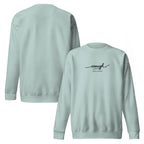 Enough. Full Stop. embroidered premium sweatshirt in Agave, product view